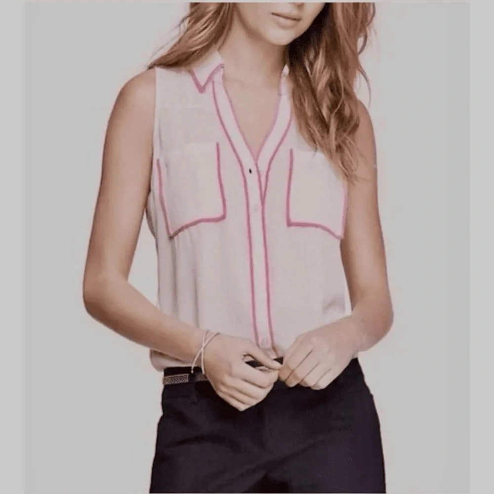 Express Pink Buttoned Blouse - Picture 1 of 3
